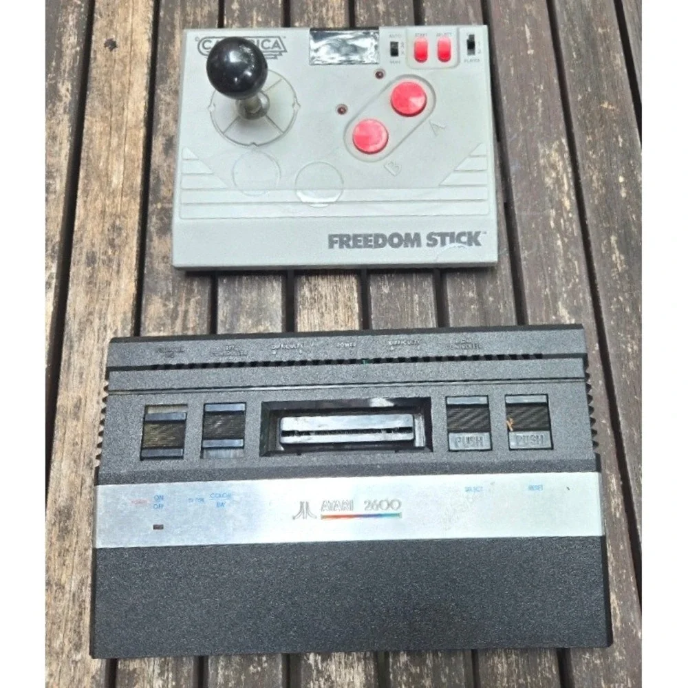 Vintage Atari 2600 Jr Console Bundle Untested, 29 Games, OEM Controller